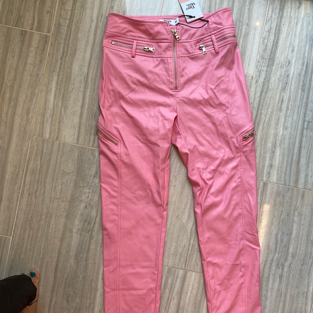 Tiger Mist pink leather pants
